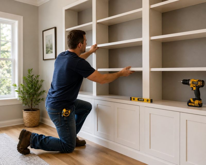 Custom Bookcase Installation in Woodbridge, VA